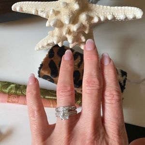 Wedding Set- 14 k White Gold & Lab Created Diamonds